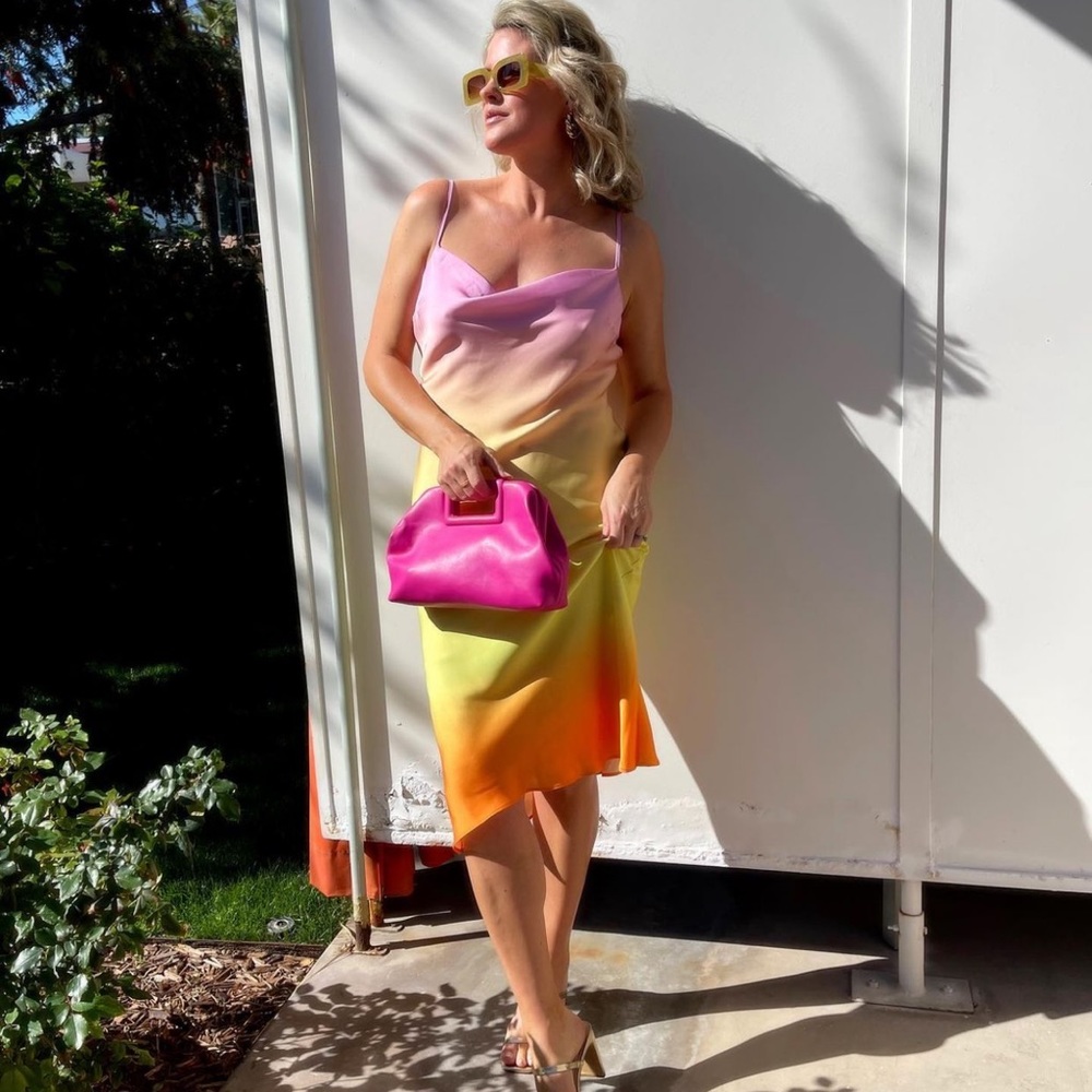 Express Dip Dye Cowl Neck Dress